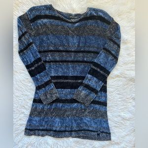 Y2K Velvet Knit Vtg Paraphrase Sweater Women’s Size S Striped Holiday Winter